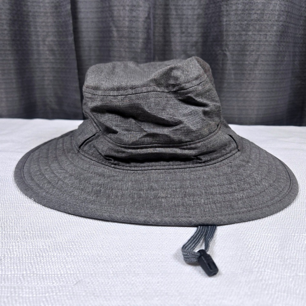 Solar Escape Gray Heathered Boonie Sun Hat Adjustable Chin Strap One Size